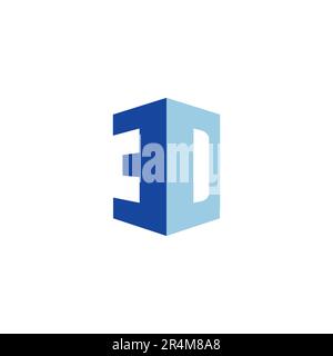 3D logo Simple. 3D Letter Design. Modern Design Stock Vector