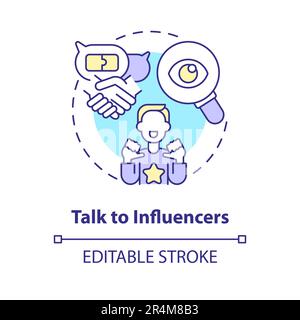 Talk to influencers concept icon Stock Vector