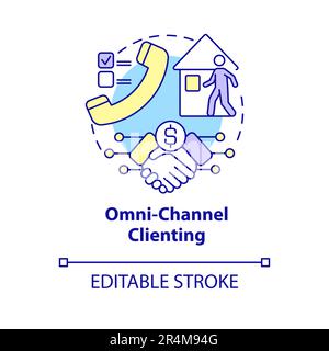 Omni channel clienting concept icon Stock Vector