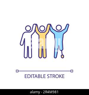 Disability inclusion RGB color icon Stock Vector