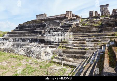 The elaborate ruins of Comalcalco in Tabasco, Mexico, is the western-most Mayan city and the only ever built of brick Stock Photo