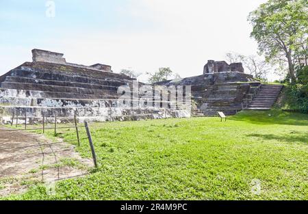 The elaborate ruins of Comalcalco in Tabasco, Mexico, is the western-most Mayan city and the only ever built of brick Stock Photo