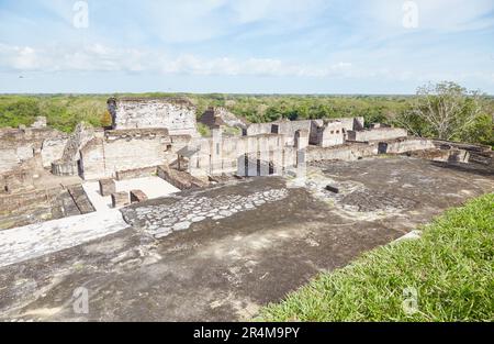 The elaborate ruins of Comalcalco in Tabasco, Mexico, is the western-most Mayan city and the only ever built of brick Stock Photo