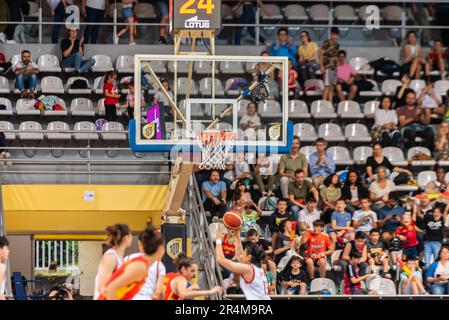 Vigo, Spain. May 27th, 2023. match with a lot of intensity between the women's national team of china vs spain where you can appreciate several plays Stock Photo