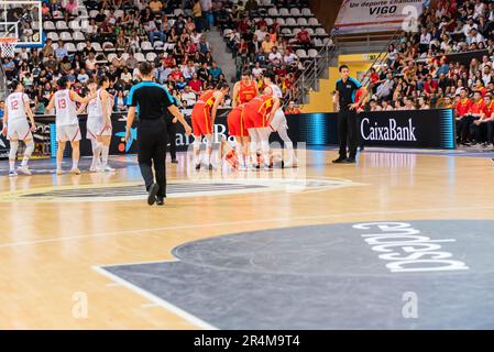 Vigo, Spain. May 27th, 2023. match with a lot of intensity between the women's national team of china vs spain where you can appreciate several plays Stock Photo