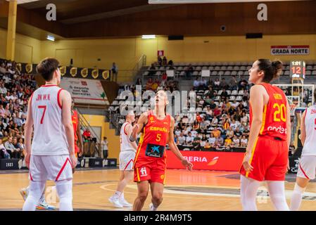 Vigo, Spain. May 27th, 2023. match with a lot of intensity between the women's national team of china vs spain where you can appreciate several plays Stock Photo