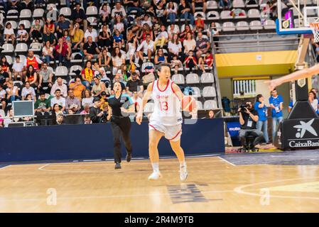 Vigo, Spain. May 27th, 2023. match with a lot of intensity between the women's national team of china vs spain where you can appreciate several plays Stock Photo