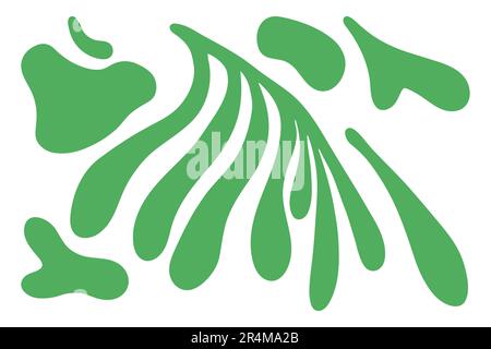 Matisse abstract floral algae shapes in trendy contemporary organic style. composition Doodle painted aestethic flower and leaf. Botanic vector Stock Vector