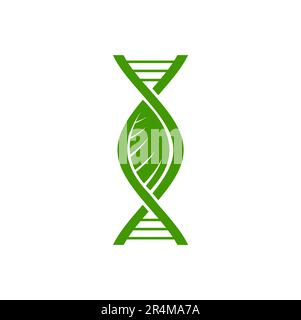plant dna strand double helix concept icon green isolated on white ...