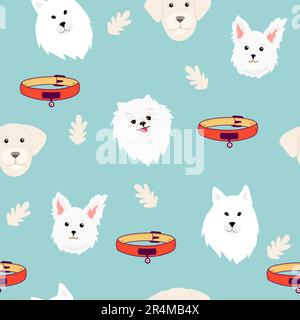 Dog pattern Geometric style seamless pattern. Stock Vector