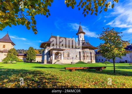 The Sucevita Monastery, Romania. One of Romanian Orthodox monasteries in southern Bucovina. Stock Photo