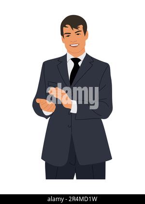 Business man character Handsome young business man Stock Vector