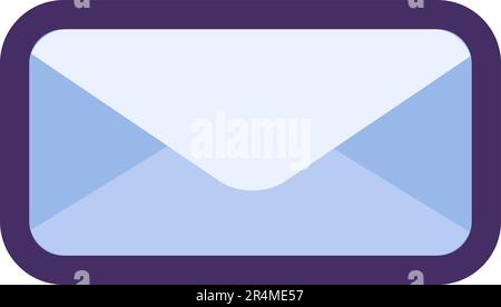 Closed postal paper envelope. Sending letters, documents and postal correspondence. Flat icon in stroke, element for infographics design. Simple carto Stock Vector