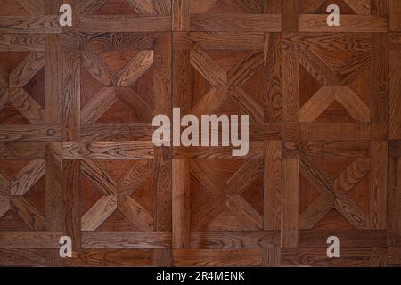 Texture of an old medieval wooden floor Stock Photo