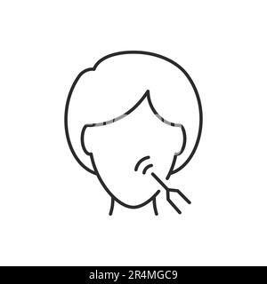 Facial skin care icon. Vector illustration isolated on white. Editable stroke. Stock Vector
