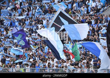 Lazio fans during football Serie A match Lazio v Cremonese, Rome, Italy. 28th May, 2023. AllShotLive/Sipa Usa Credit: Sipa USA/Alamy Live News Stock Photo