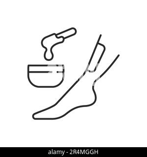Waxing icon. Vector illustration isolated on white. Editable stroke. Stock Vector