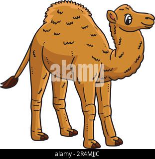 Mother Dromedary Cartoon Colored Clipart  Stock Vector