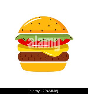 Hamburger icon. Flat illustration of hamburger vector icon for web design Stock Vector