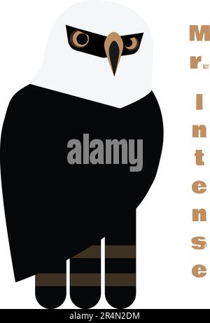 Hawk-eagle Mr. Intense -simple- no background Stock Vector