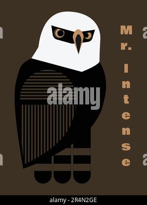 Hawk-eagle Mr. Intense on bronze background Stock Vector