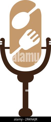 Podcast food logo icon designs vector. Food Podcast for sign, mascot or other Stock Vector