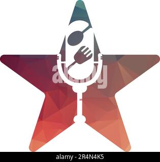 Podcast food logo icon designs vector. Food Podcast for sign, mascot or other Stock Vector
