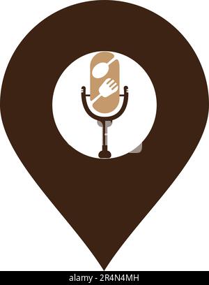 Podcast food logo icon designs vector. Food Podcast for sign, mascot or other Stock Vector
