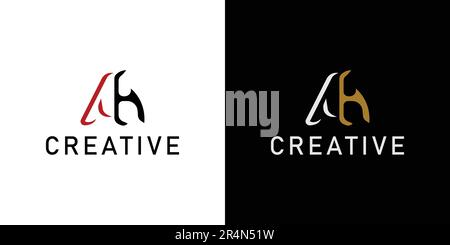 Alphabet letters logo Initials AH. monogram logo concept. simple design editable. Stock Vector