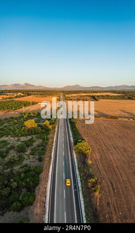 Road on Mallorca looks like somewhere in Arizona. Stock Photo