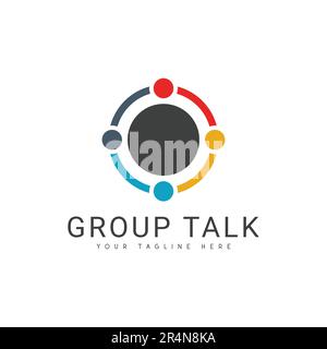 Group Talk Logo Design Conversation Consulting Logotype Stock Vector