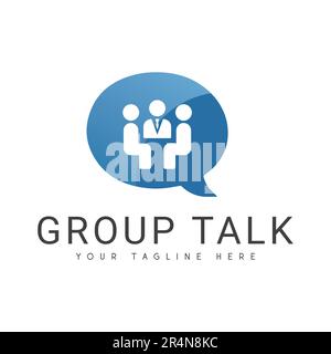 Group Talk Logo Design Conversation Consulting Logotype Stock Vector