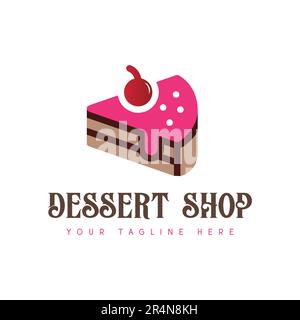 Dessert Shop Logo Design Cupcake Logotype Stock Vector