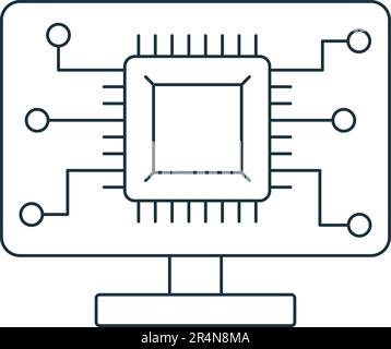 Embedded system icon. Monochrome simple sign from digitalization collection. Embedded system icon for logo, templates, web design and infographics. Stock Vector