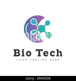 Bio Tech Logo Design IT Security Logo Stock Vector