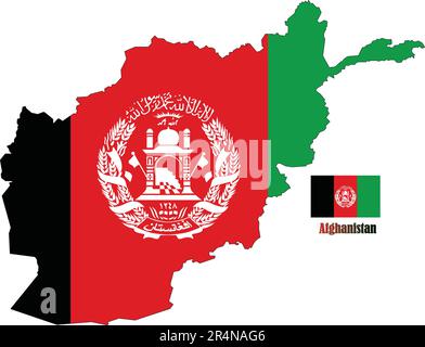 Afghanistan Map and Flag Stock Vector