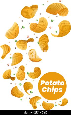 Potato chips splash Stock Vector