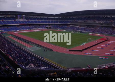 Nissan Stadium on Match Day, Yokohama, Japan Stock Photo