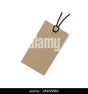 A branding tag cut out on a crisp white background, standing alone in stark clarity. Stock Photo