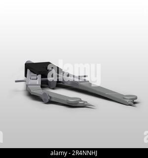 Isolated metal divider on grey background suitable for your asset design. Stock Photo