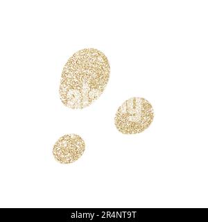 Golden spots ornament, leopard pattern. Isolated. Freehand drawing, design element Stock Photo