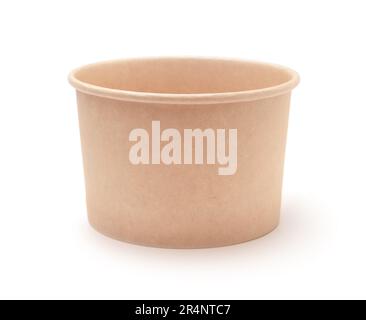 Disposable paper cup isolated on white. Stock Photo