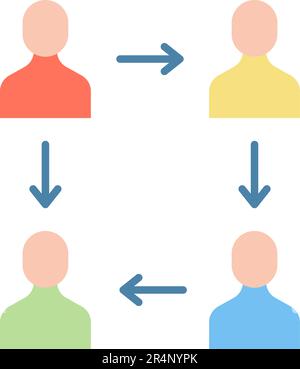 Collaborative icon vector image. Stock Vector