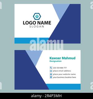 Corporate and professional business card design template vector file. Stock Vector