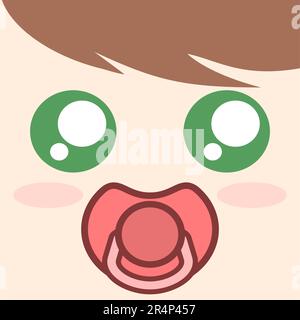 Design of face flat draw Stock Vector