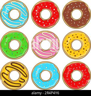Set of colorful donuts. Vector illustration Stock Vector Image & Art ...