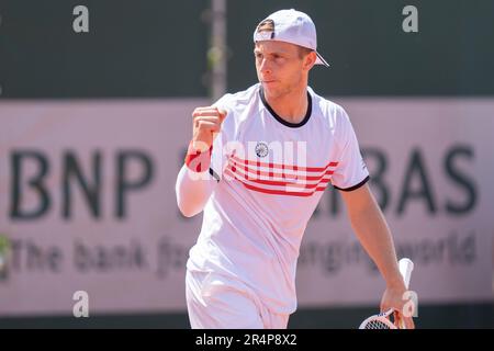 Paris, France. 28th May, 2023. PARIS, FRANCE - MAY 28: Tallon Griekspoor of The Netherlands in action during his match against Pedro Martinez of Spain on day one of 2023 Roland Garros at the Stade Roland Garros on May 28, 2023 in Paris, France. (Photo by Marleen Fouchier/BSR Agency) Credit: BSR Agency/Alamy Live News Stock Photo