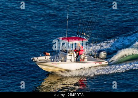 Sport fishing boat, San Diego Harbor, California, USA Stock Photo