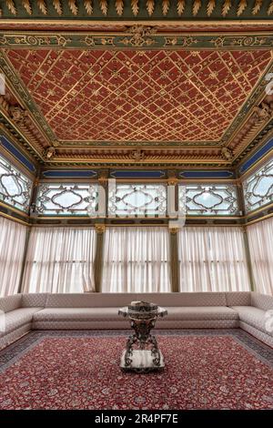 Interior of The Terrace Kiosk( Sofa Kiosk), Topkapi Palace, Istanbul, Turkey Stock Photo