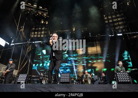 Napa, USA. 28th May, 2023. The National perform on Day 3 of BottleRock Napa Valley Music Festival at Napa Valley Expo on May 28, 2023 in Napa, California. Photo: Chris Tuite/imageSPACE Credit: Imagespace/Alamy Live News Stock Photo